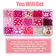 SUPERFINDINGS 723PCS DIY Breast Cancer Awareness Jewelry Making Finding Kit 9 Styles Alloy Enamel Ribbon Heart Wing Pendants 14 Styles Beads for Bracelet Necklace Earrings Making DIY-FH0005-56-2