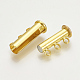 真鍮磁気スライドロックの留め金  1連  3穴  チューブ  ゴールドカラー  6mm  穴：21x10x6mm KK-Q740-07G-2