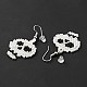 Glass Seed Braided Skull Dangle Earrings EJEW-B012-12-3