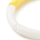 Braccialetto elastico con perline in tubo curvo acrilico BJEW-JB07973-05-4