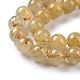 Brins de perles de quartz rutées en or naturel de qualité aa G-I206-34-8mm-6