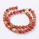 Natural Striped Agate/Banded Agate Beads Strands X-G-G591-8mm-03-2