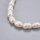 Cuentas de perlas naturales estiran pulseras BJEW-JB04265-01-2