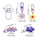 Biyun 12 pièces 12 couleurs pendentifs en résine/acrylique porte-clés KEYC-BY0001-01-3
