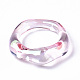 透明樹脂指輪  ABカラーメッキ  ミスティローズ  usサイズ6 3/4(17.1mm) RJEW-T013-001-E03-4
