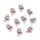 Messing Micro Pave Cerise & rosa Zirkonia Charms ZIRC-A016-04AS-1