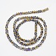 Faceted Rondelle Half Plated Electroplate Glass Beads Strands EGLA-M007-2mm-03-3
