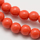 Imitation Amber Resin Round Bead Strands for Buddhist Jewelry Making RESI-E006-02-6mm-1