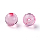 Perline rotonde sfaccettate in acrilico trasparente di colore rosa caldo X-TACR-S092-10mm-02-1