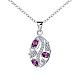Silver Plated Brass Cubic Zirconia Leaf Pendant Necklaces NJEW-BB03025-C-1
