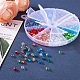 400pcs 10 hilos de perlas de vidrio de colores GLAA-TA0001-21-6