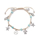 Bracelet de cheville en perles synthétiques turquoise tressées AJEW-AN00483-1
