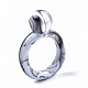 不透明な樹脂の指輪  天然石風  ラウンド  ホワイトスモーク  usサイズ7 1/4(17.5mm) RJEW-T014-01-A01-4