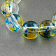 Two Tone Spray Painted Transparent Glass Bead Strands DGLA-R027-8mm-05-1