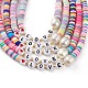 Colliers de perles heishi en pâte polymère arc-en-ciel de la saint valentin NJEW-JN03301-1