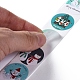 8 Patterns Snowman Round Dot Self Adhesive Paper Stickers Roll X-DIY-A042-01I-4