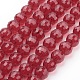 Verre transparent rouge facettes chapelets de perles rondes X-GLAA-R095-12mm-22-1