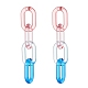 2Pair 2 Color Candy Color Acrylic Cable Chain Tassel Dangle Stud Earrings for Women EJEW-JE04769-6