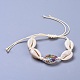 Bracelets de perle tressés en coquille de cauris réglables BJEW-JB04272-01-1