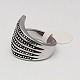 Personalized Men's Wide 316 Stainless Steel Wing Finger Rings RJEW-F006-047-19mm-2