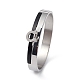 304 Stainless Steel Round Charms Hinged Bangle for Women BJEW-P294-02P-4