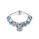 TINYSAND Sterling Silver Blue Romance Bracelet TS-Set-056-17-1