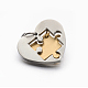 Valentine's Couple Jewelry Lovers 304 Stainless Steel Heart with Puzzle Jigsaw Split Pendants STAS-E090-46G-3