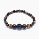 Natural Tiger Eye Graduated Beads Necklaces and Bracelets Jewelry Sets SJEW-L132-09-5