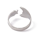 304 Stainless Steel Moon & Star Open Cuff Ring for Women RJEW-C045-19P-3