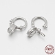 Rhodium Plated 925 Sterling Silver Micro Pave Cubic Zirconia Twister Clasps STER-M082-01B-1