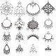 SUNNYCLUE 1 Box 64Pcs 16 Style Chandelier Charms Chandelier Connectors Charms Hollow Bohemian Celtic Knot Flower Components Links for Jewelry Making Charm Women Dangle Earrings Crafts Supplies Silver TIBE-SC0001-75-1
