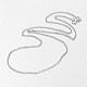 Rhodium Plated 925 Sterling Silver Cable Chain Necklaces NJEW-N0048-12-18-2