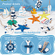 PandaHall Elite 16Pcs 16 Styles Ocean Theme Resin Pendant Decorations HJEW-PH0001-74-4