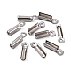 201 Stainless Steel Fold Over Crimp Cord Ends STAS-R055-07-2