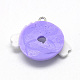手作り樹脂粘土ペンダント  ドーナツ  紫色のメディア  22~25x23~30x6~7mm  穴：2mm X-CLAY-Q240-021D-2