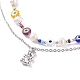 Conjunto de joyas de perlas naturales y mal de ojo con colgante de oso SJEW-TA00004-6