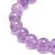 Bracelet extensible en perles d'améthyste naturelle BJEW-JB08879-05-5