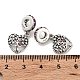 Thailand 925 Sterling Silver Micro Pave Clear Cubic Zirconia European Dangle Charms STER-NH0001-09AS-3
