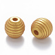 Painted Natural Wood Beehive European Beads WOOD-Q040-019A-B01-2