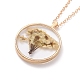 Dry Pressed Real Flower Resin Pendant Necklace NJEW-G088-01KCG-05-2