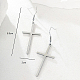 Boucle d'oreille pendante en forme de croix en acier inoxydable WW3016-2-2