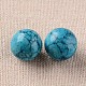 Perles de balle ronde turquoise synthétique G-I174-16mm-03-2