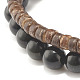 Ensemble de bracelets extensibles en perles d'obsidienne naturelle BJEW-JB07501-7