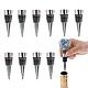 Alloy Wine Bottle Stoppers, with Silicone Covered, Spike/Cone, Platinum, 62x20.5mm