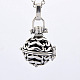 Antique Silver Plated Brass Cage Pendants KK-L040-21AS-08-1