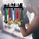 鉄メダル ハンガー ホルダー ディスプレイ ウォール ラック  2行  ネジ付き  ボクシング  スポーツ  150x400mm ODIS-WH0021-723-7