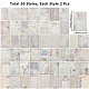 100 feuilles 50 motifs dentelle thème scrapbooking blocs de papier DIY-WH0430-008A-2