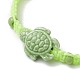 Bracelets de perles tressées tortue en porcelaine BJEW-JB10058-02-3