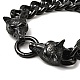 304 Stainless Steel Curb Chain Bracelet with Wolf Clasp for Men Women BJEW-E009-17EB-4