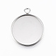 304 Stainless Steel Pendant Cabochon Settings STAS-E146-18P-20mm-1